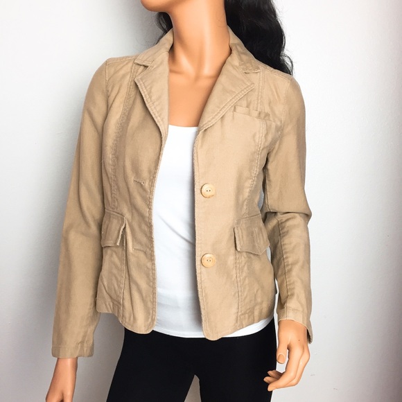 GAP Beige Corduroy Buttoned Blazer Jacket - Picture 2 of 7